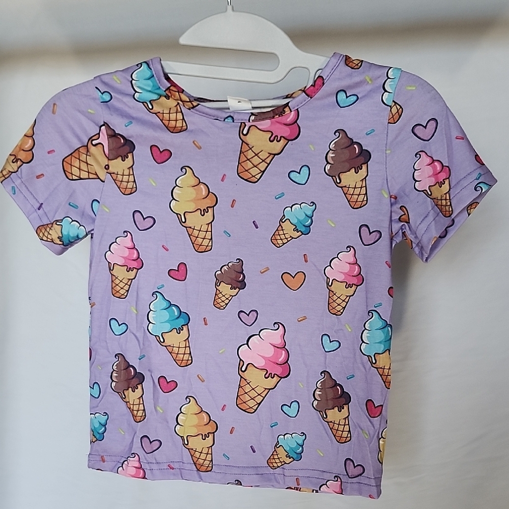 SHEIN Purple Ice Cream Kids Pajama Set - Picture 4 of 6